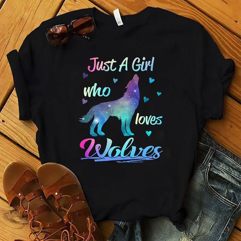 Just A Girl Love Wolves Print Women TShirt Loose Casual Short Sleeve Summer Harajuku O Neck Tee Shirt Lady Tops Camisetas Mujer
Just A Girl Love Wolves Print Women TShirt Loose Casual Short Sleeve Summer Harajuku O Neck Tee Shirt Lady Tops Camisetas Mujer