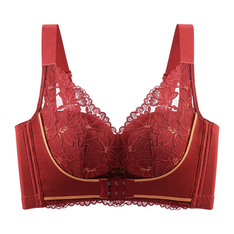 

Solid Transparent Lace Bras for Women's Plus Size Floral Embroideried Plunge Bra Sexy Lingerie Underwire Brassiere Underwear