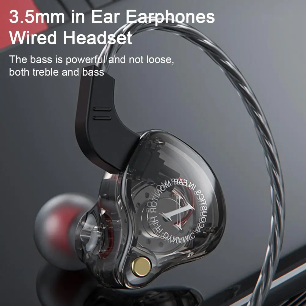 

3.5MM HiFi Wired Headphones Sport Earphone Stereo Surround Deep Bass Ergonomic Headset In-Ear Music Earbuds With Microphone