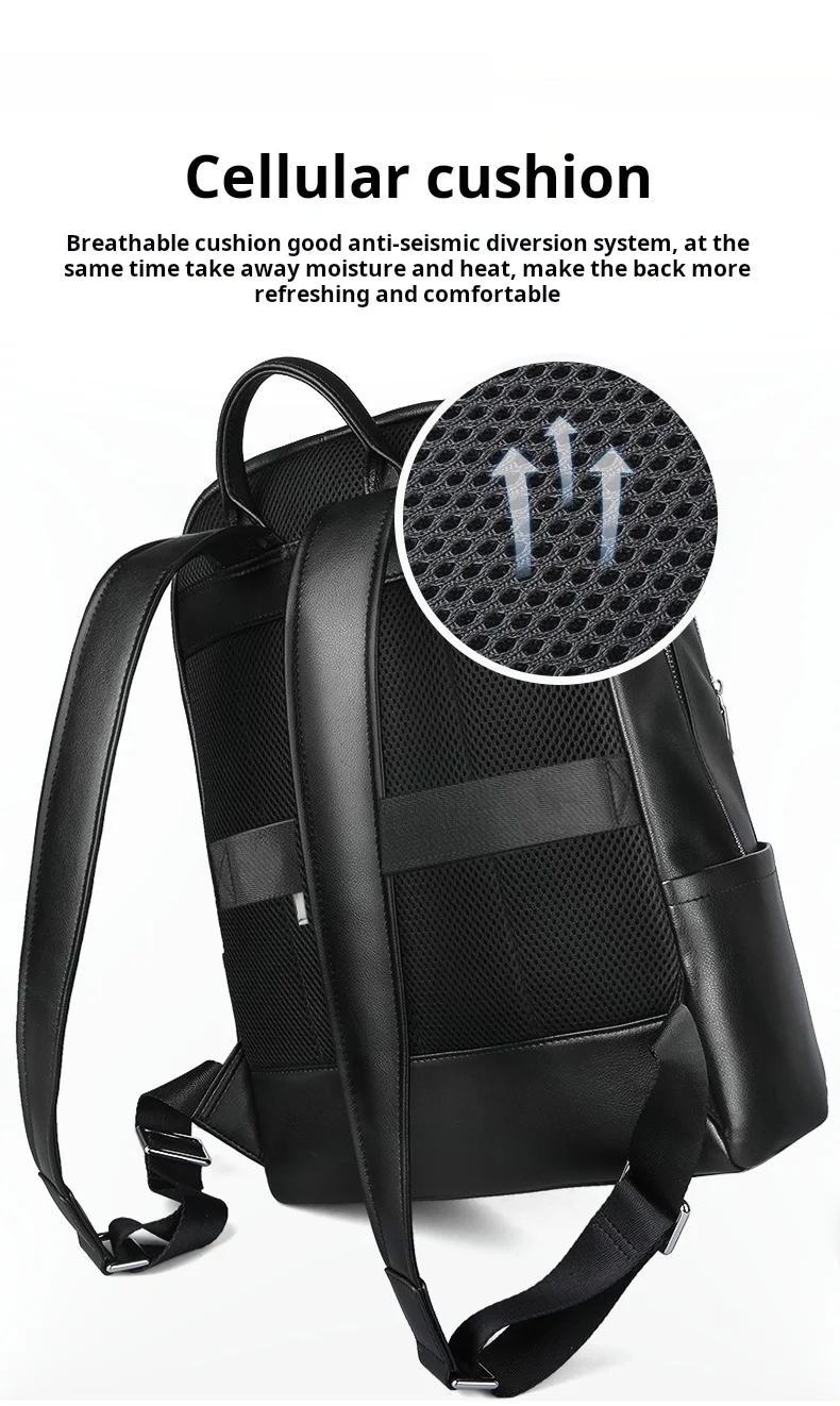 حقيبة ظهر عصرية من جلد البقر الطبيعي، حقيبة كتف مزدوجة فاخرة خفيفة الوزن، حقيبة رجالية أنيقة للأعمال حقيبة ظهر عصرية من جلد البقر الطبيعي، حقيبة كتف مزدوجة فاخرة خفيفة الوزن، حقيبة رجالية أنيقة للأعمال