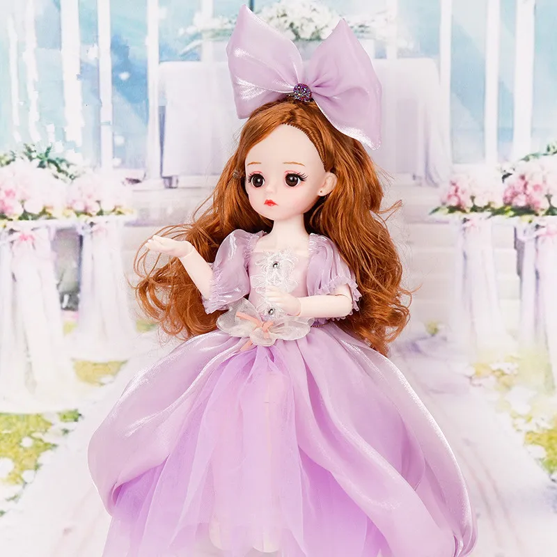 

30cm Doll 3D Real Eyes 13 Movable Joints Dress Up 1/6 BJD Cute Doll Exquisite Princess Suit Girl Toy Fashion Dress Up Gift