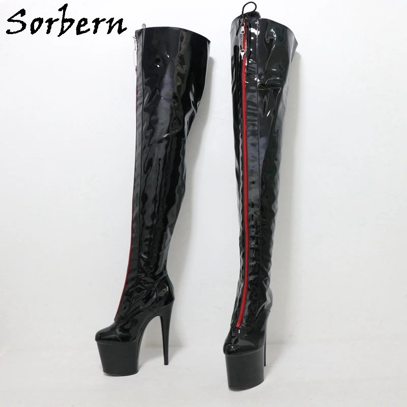 

Sorbern Crotch Thigh Boots Women 75-80Cm Long Shalft 20Cm High Heel Women Platform Shoes Fetish Stripper Heels Custom 15Cm 17Cm