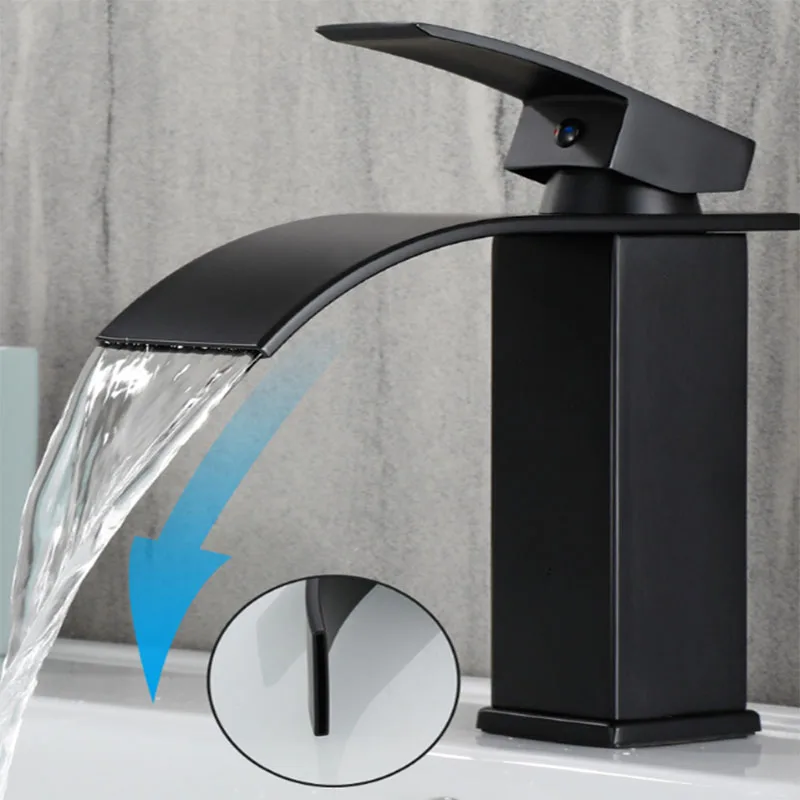 

Black Hot Cold Water Mixer Taps Bathroom Basin Faucet Wash Basin Countertop Installation House Decoration Hardware Accessories