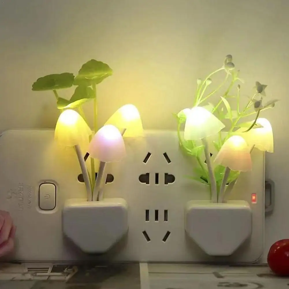 

Novelty Lotus Leaf Mushroom Light Control Induction Colorful LED Night Lamp Creative Baby Bedside Wall Decor Bedroom Accessories