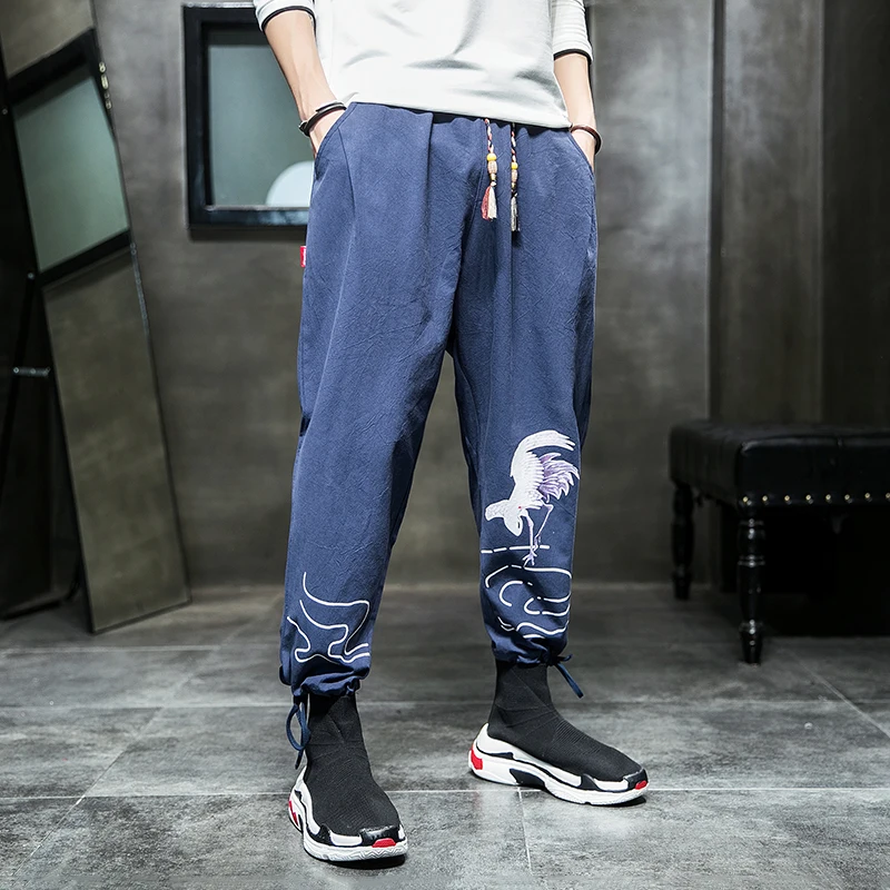 New Chinese-style Slacks for Men Vintage Hanfu Pants for Men Men Drawstring Ankle Pants Men Cotton Linen Printed Tracksuit Pants
New Chinese-style Slacks for Men Vintage Hanfu Pants for Men Men Drawstring Ankle Pants Men Cotton Linen Printed Tracksuit Pants