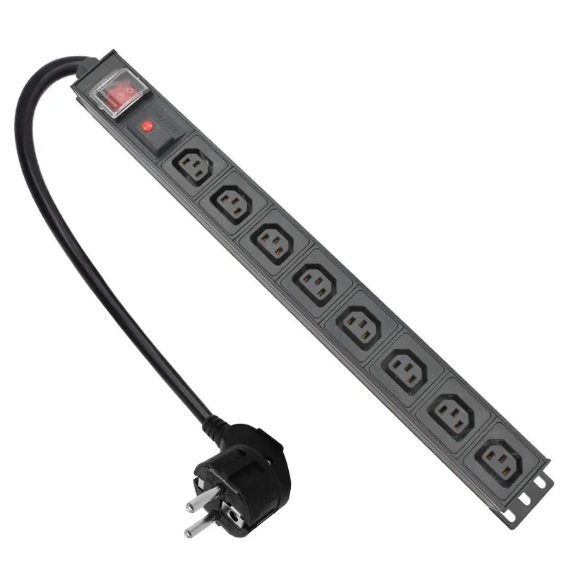 19 inch PDU aluminium alloy Power Strip Network Rack 8 Ways C13 output socket With overload protection 2m extension cable
19 inch PDU aluminium alloy Power Strip Network Rack 8 Ways C13 output socket With overload protection 2m extension cable