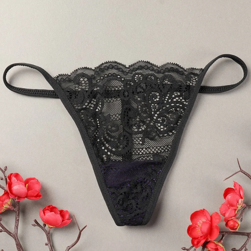 

New Women's Sexy Low Waisted Lace Thongs Lingerie G-String Panties V-String Knickers Underwear Briefs Breathable Female Thongs