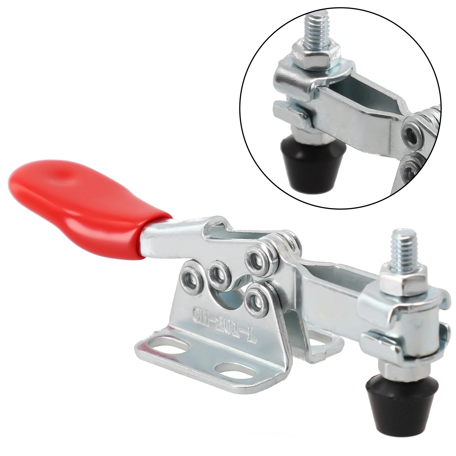 GH-201LToggle Clamp Tool Workshop Equipment 1Pc Galvanized Iron High Carbon Steel Quick Fixture Quick Release Silver + Red
GH-201LToggle Clamp Tool Workshop Equipment 1Pc Galvanized Iron High Carbon Steel Quick Fixture Quick Release Silver + Red