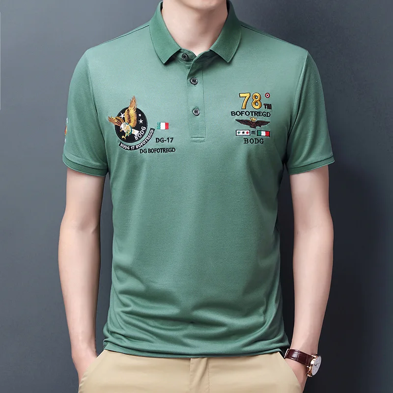 New Short Sleeve Summer Casual Thin Embroidery Korean Version Trend Summer Men's Solid Color T-shirt Polo Shirt Men's Polo Fir
New Short Sleeve Summer Casual Thin Embroidery Korean Version Trend Summer Men's Solid Color T-shirt Polo Shirt Men's Polo Fir