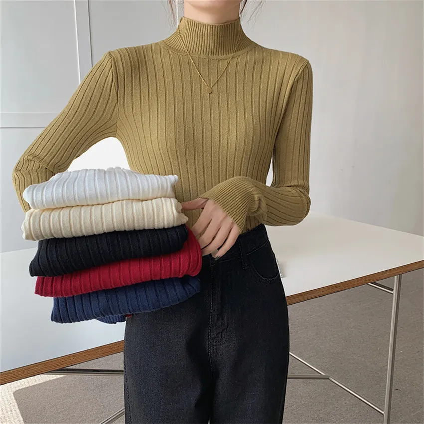Winter Turtleneck Sweater Solid Knitted Pull Femme Women Long Sleeve Slim Fit Basic Sweaters Female Fashion Jumper
Winter Turtleneck Sweater Solid Knitted Pull Femme Women Long Sleeve Slim Fit Basic Sweaters Female Fashion Jumper