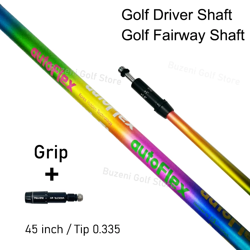 

Golf driver shaft, Golf shaft, Autoflex, 405/505/505x/505xx Flex, Graphite Shaft, Rainbow Color, Assembly sleeve and grip