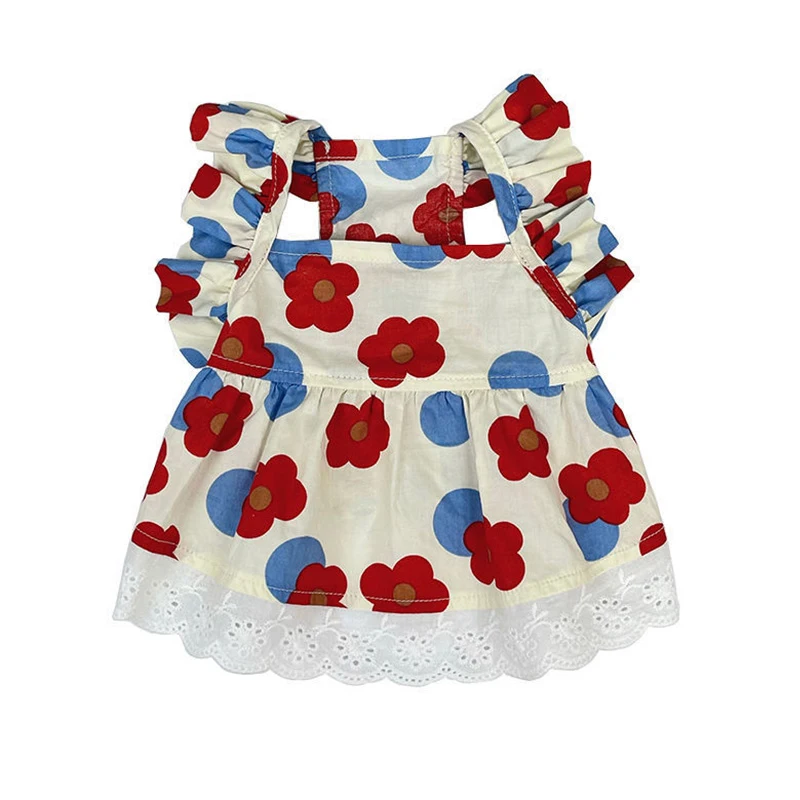 Dog Cotton Dress - Dog Princess Style Floral Skirt Dog Cotton Dress - Dog Princess Style Floral Skirt