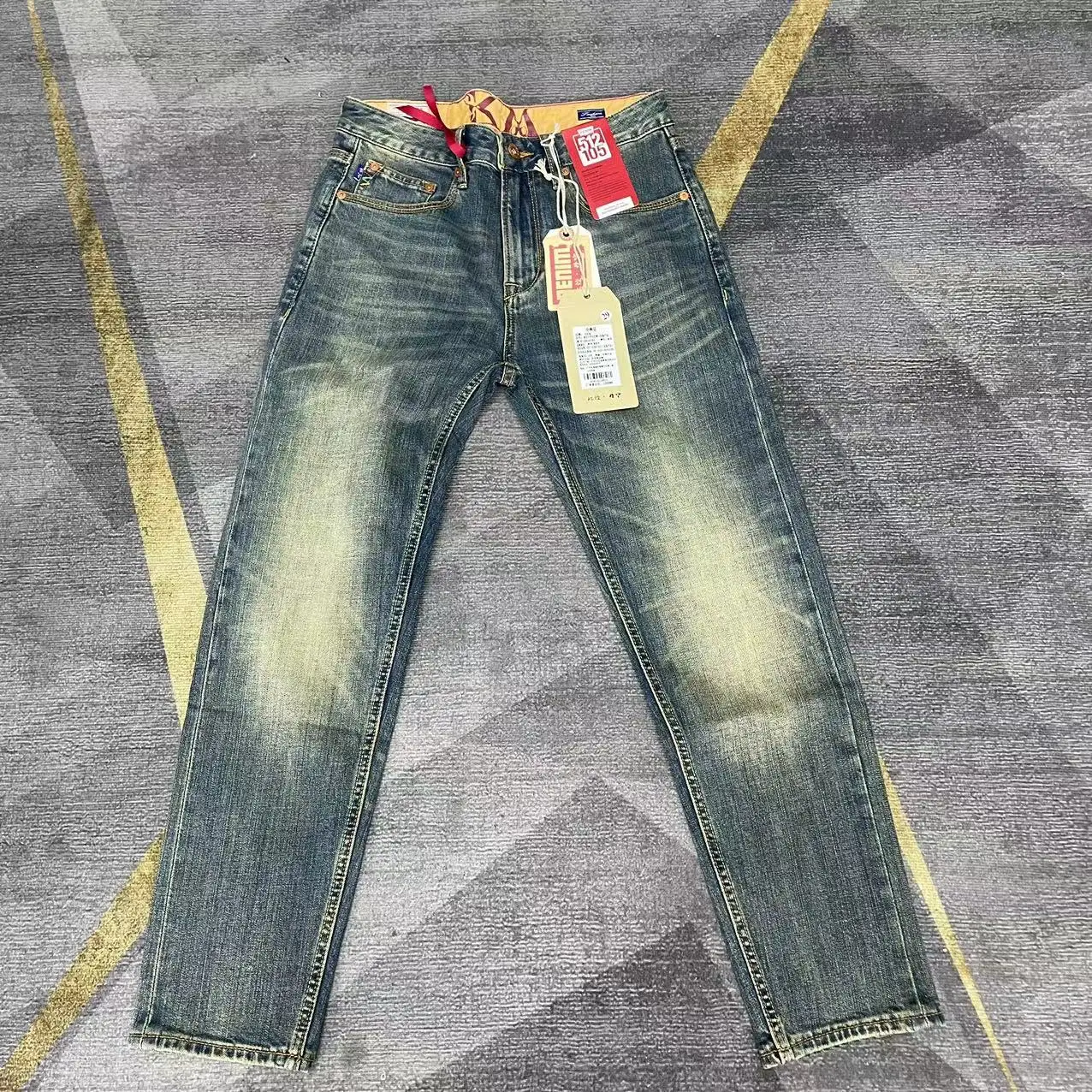 

Джинсы Cityboy мужские стрейчевые, винтажные зауженные прямые брюки из 99% хлопка, с потертостями, весна-лето