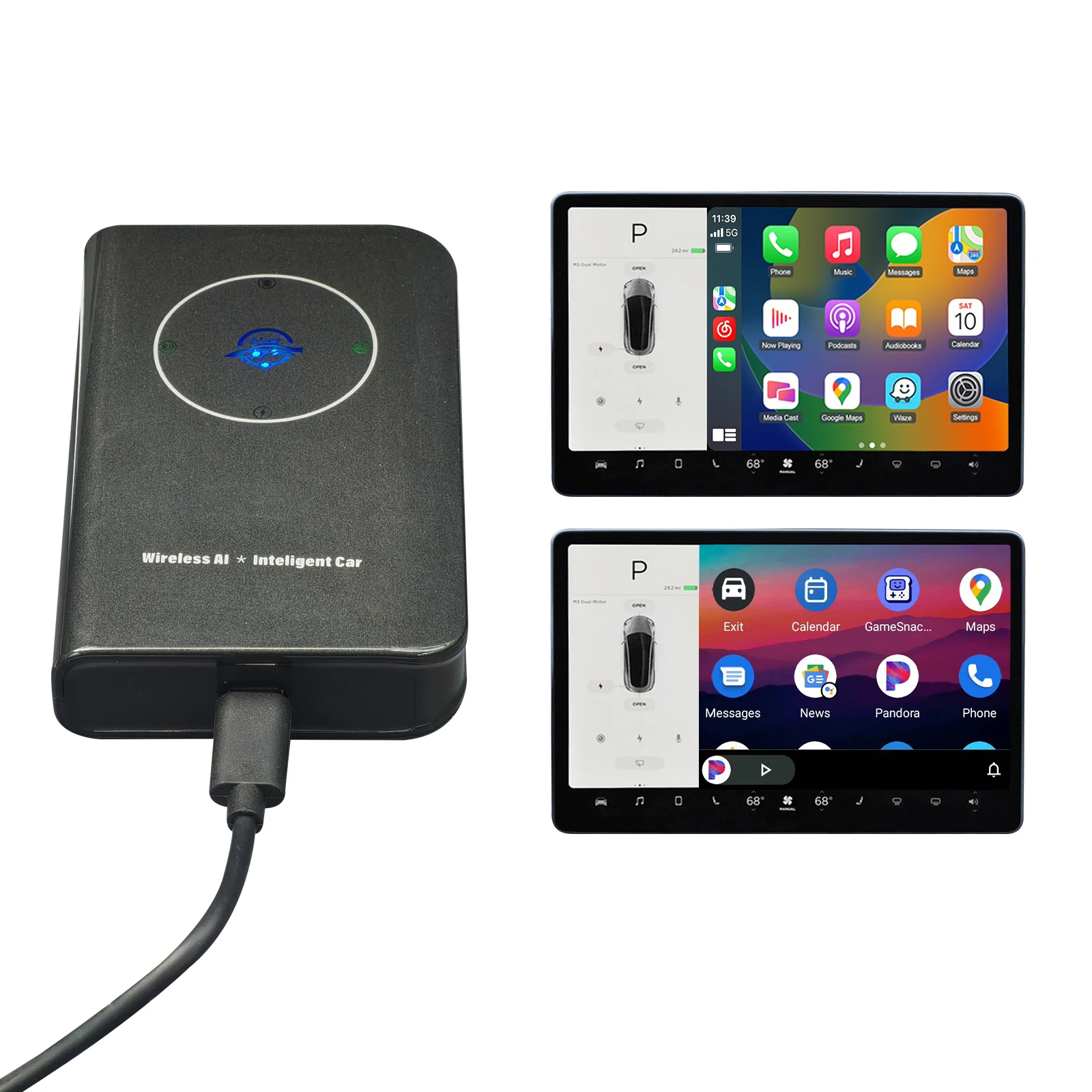 Wireless CarPlay Adapter For Tesla Model 3 Model S X Y Apple Android Auto Car Play Wireless Box Dongle For Car Waze Spotify iOS
Wireless CarPlay Adapter For Tesla Model 3 Model S X Y Apple Android Auto Car Play Wireless Box Dongle For Car Waze Spotify iOS