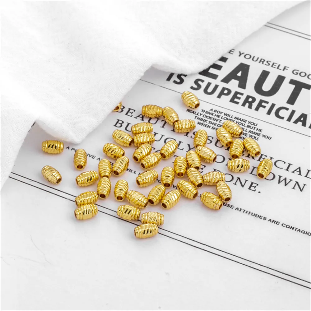 18k Gold covered Cut flower Rice Beads 3.5*5.5mm loose beads diy jewelry accessories cutting bead
18k Gold covered Cut flower Rice Beads 3.5*5.5mm loose beads diy jewelry accessories cutting bead