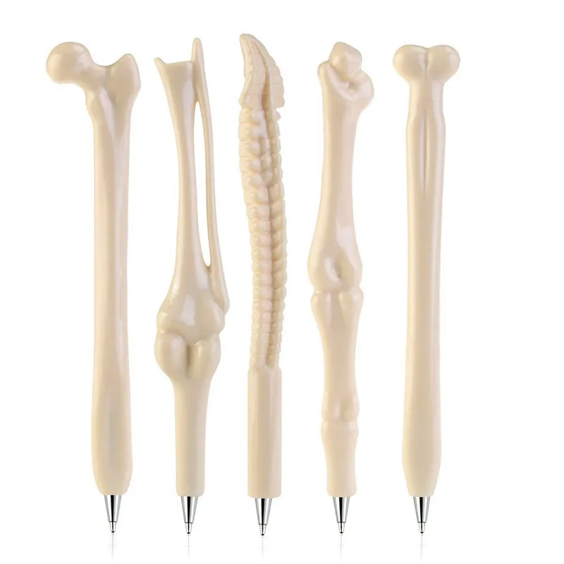 

5Pcs Halloween Bone Pen Novel Bone Shape Ballpoint Pen Black Ink Skeleton Ballpoint Pens Suitable For Artist Doctor Nurse