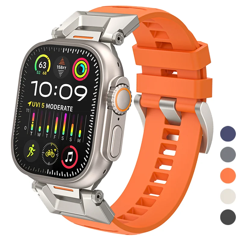 Rubber Sports Band for Apple Watch Ultra 2 49mm 45mm 42 44mm Silicone Bracelet for iWatch Series 9 8 7 6 5 4 Se Luxury Men Strap
Rubber Sports Band for Apple Watch Ultra 2 49mm 45mm 42 44mm Silicone Bracelet for iWatch Series 9 8 7 6 5 4 Se Luxury Men Strap