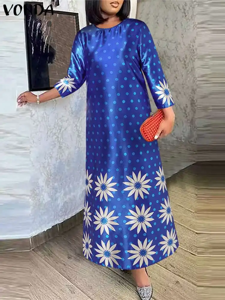 VONDA Women Autumn Dress Elegant Floral Printed Satin Dress Bohemian Maxi Sundress 2023 3/4 Sleeve Casual Loose Party Robe Femme
VONDA Women Autumn Dress Elegant Floral Printed Satin Dress Bohemian Maxi Sundress 2023 3/4 Sleeve Casual Loose Party Robe Femme