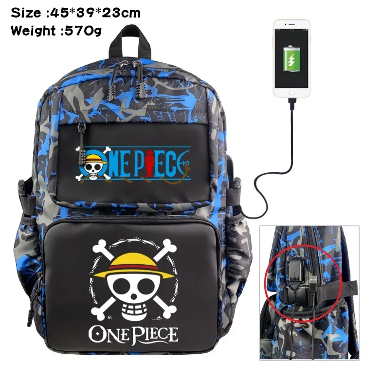 One Piece Anime Peripheral Printed Backpack School Bag Nylon Waterproof USB Charging Camouflage Backpack Travel Bag Children's
One Piece Anime Peripheral Printed Backpack School Bag Nylon Waterproof USB Charging Camouflage Backpack Travel Bag Children's