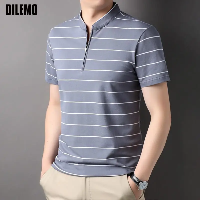 Хлопковая рубашка-поло с коротким рукавом и круглым вырезом, в полоску
Хлопковая рубашка-поло с коротким рукавом и круглым вырезом, в полоску