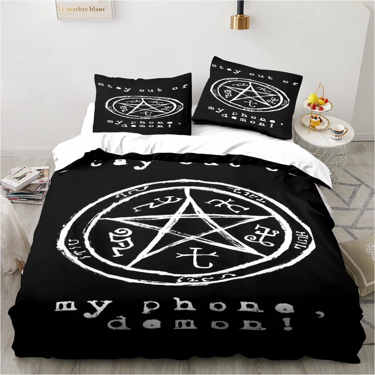Cartoon Supernatural Logo Bedding Set for Bedroom Bedspreads for Bed Linen Comefortable Duvet Cover Quilt and Pillowcase
Cartoon Supernatural Logo Bedding Set for Bedroom Bedspreads for Bed Linen Comefortable Duvet Cover Quilt and Pillowcase
