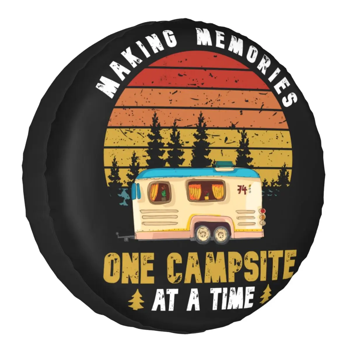 

Making Memories One Campsite At A Time Spare Wheel Cover for Pajero 4x4 Trailer Hiking Camp Tire Protector 14" 15" 16" 17" Inch