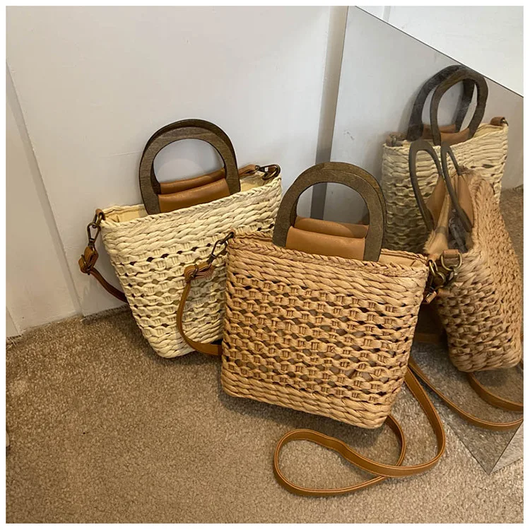 Straw Woven Shoulder Sling Bag - Fashion Large Capacity Rattan Handbag 1 Sb3501717e983483f9e36d67f4eb796857