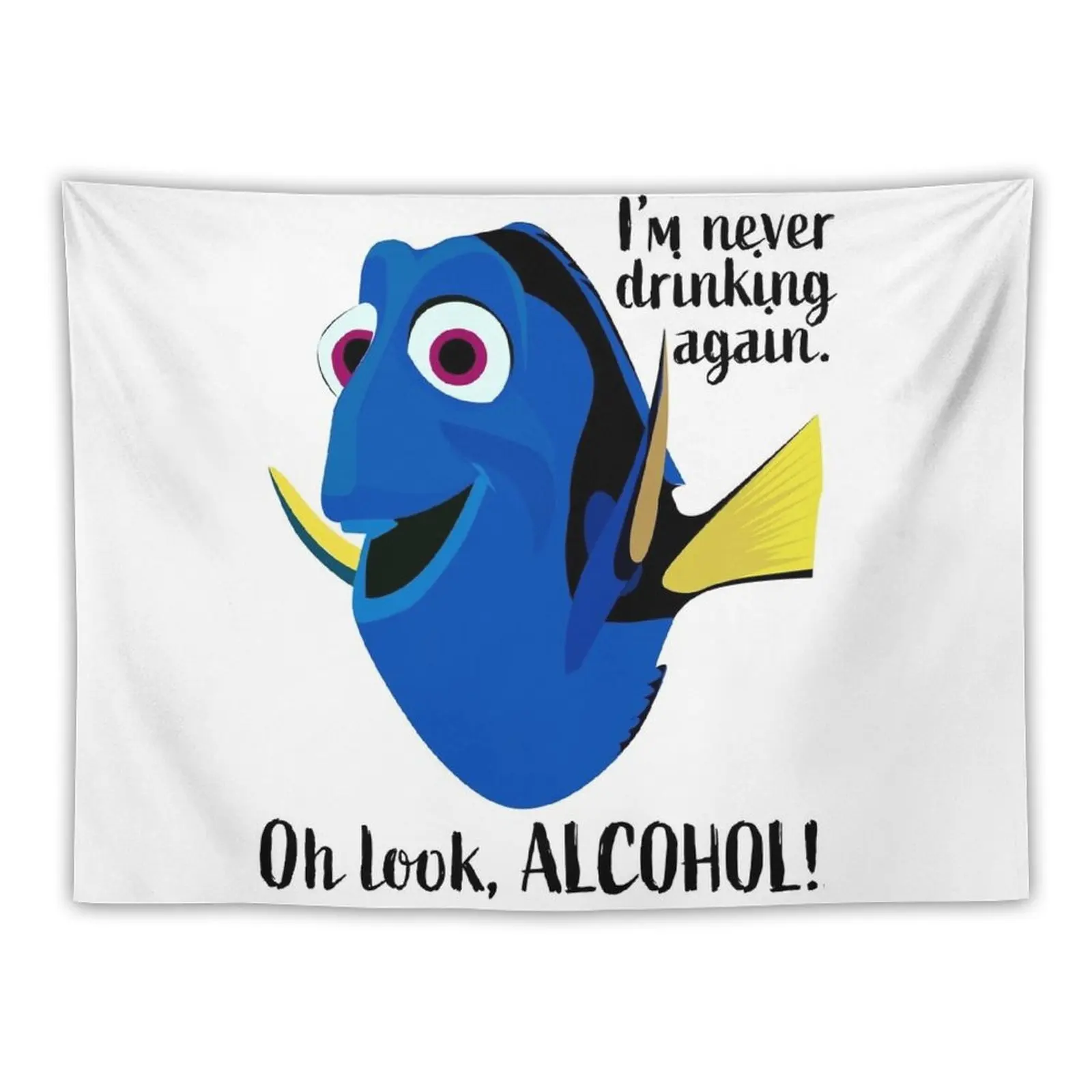 

Dory I'm Never Drinking Again Tapestry Aesthetic Home Decor Luxury Living Room Decoration Cute Decor Outdoor Decor Tapestry