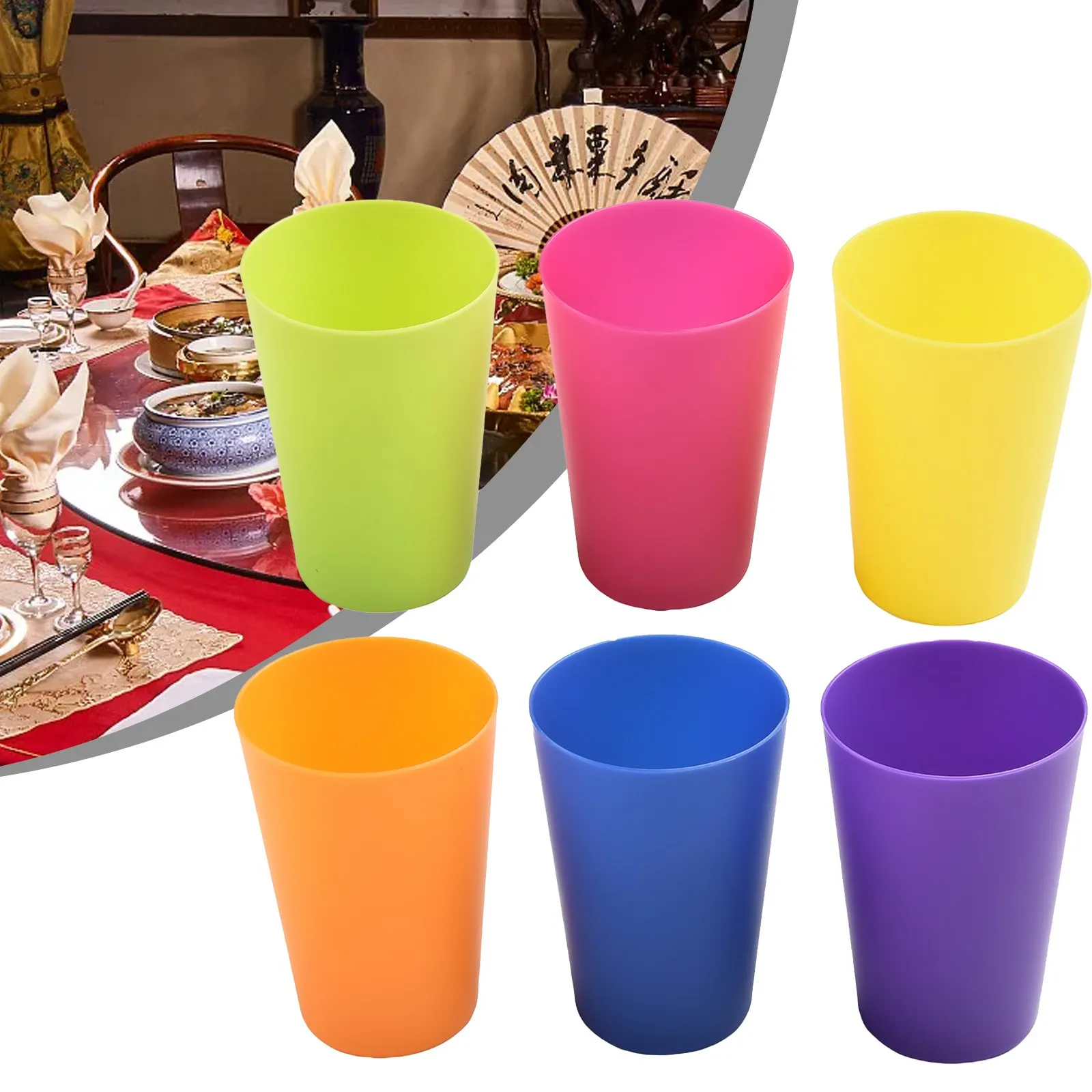 6pcs Drinking Container Colourful Cups 6*6*8.7cm For Juice Coffee For Microwave Kitchen Lightweight Multipurpose Reusable
6pcs Drinking Container Colourful Cups 6*6*8.7cm For Juice Coffee For Microwave Kitchen Lightweight Multipurpose Reusable