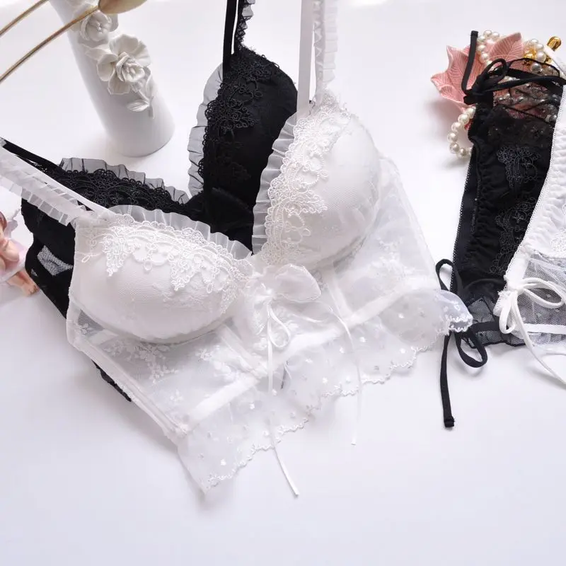 Japan Lolita Girl Kawaii Bras Sexy Lace Underwear Wireless Mujer Push Up Bra and Panty Set Plus Size Lingerie 32 34 36 38 A B C
Japan Lolita Girl Kawaii Bras Sexy Lace Underwear Wireless Mujer Push Up Bra and Panty Set Plus Size Lingerie 32 34 36 38 A B C