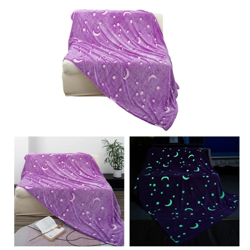 

New Luminous Glow Blanket Polyester Fluorescent Blanket Office Nap Bed Cover Gift