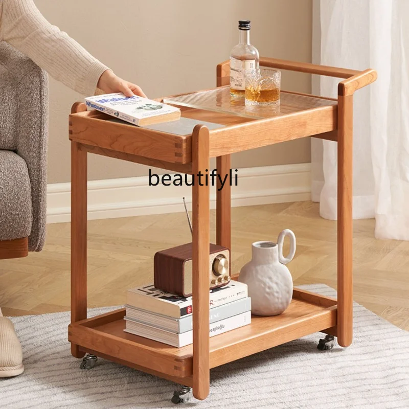 Solid Wood Trolley Japanese Style Sofa Side Table Side Cabinet Cherrywood Living Room Movable Coffee Table
Solid Wood Trolley Japanese Style Sofa Side Table Side Cabinet Cherrywood Living Room Movable Coffee Table