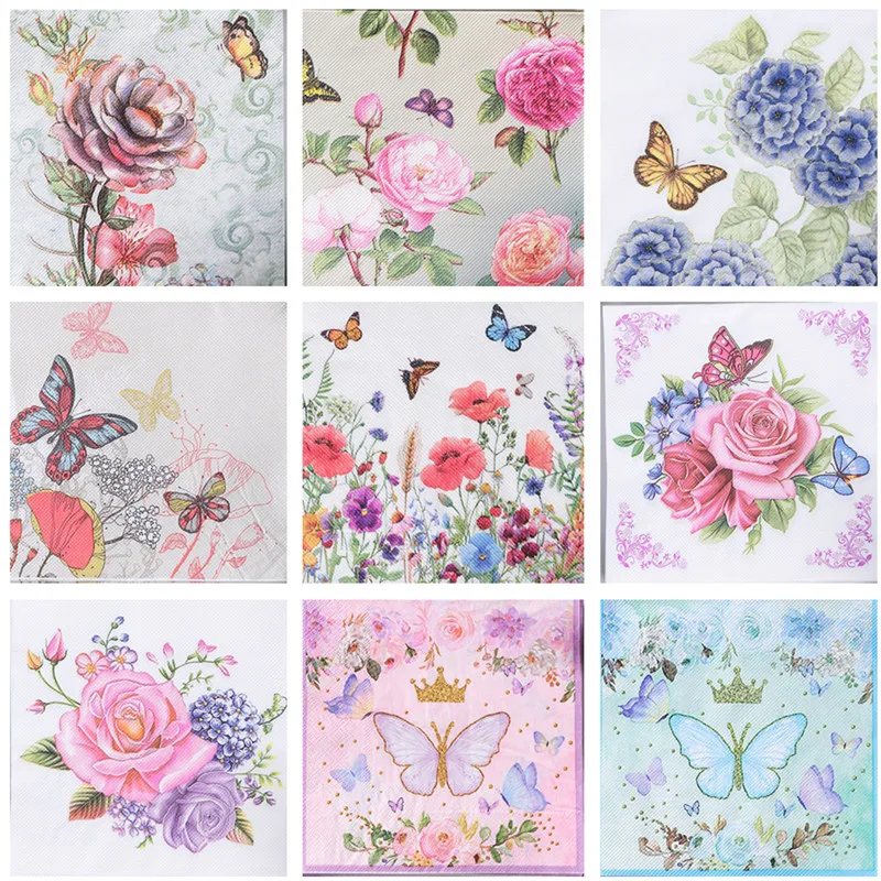 20Pcs/pack Rose Flower Butterfly Printed Paper Disposable Tableware Napkin Tissues Wedding Party Decoration
20Pcs/pack Rose Flower Butterfly Printed Paper Disposable Tableware Napkin Tissues Wedding Party Decoration