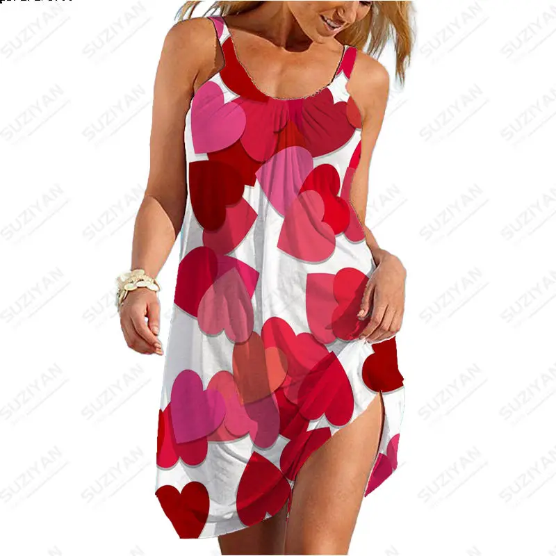 Summer Sexy Strap Beach Skirt Love Fragmented Flowers 3D Printed Women's Sleeveless Dress Hawaii Casual U Neck Girl Beach Skirt
Summer Sexy Strap Beach Skirt Love Fragmented Flowers 3D Printed Women's Sleeveless Dress Hawaii Casual U Neck Girl Beach Skirt