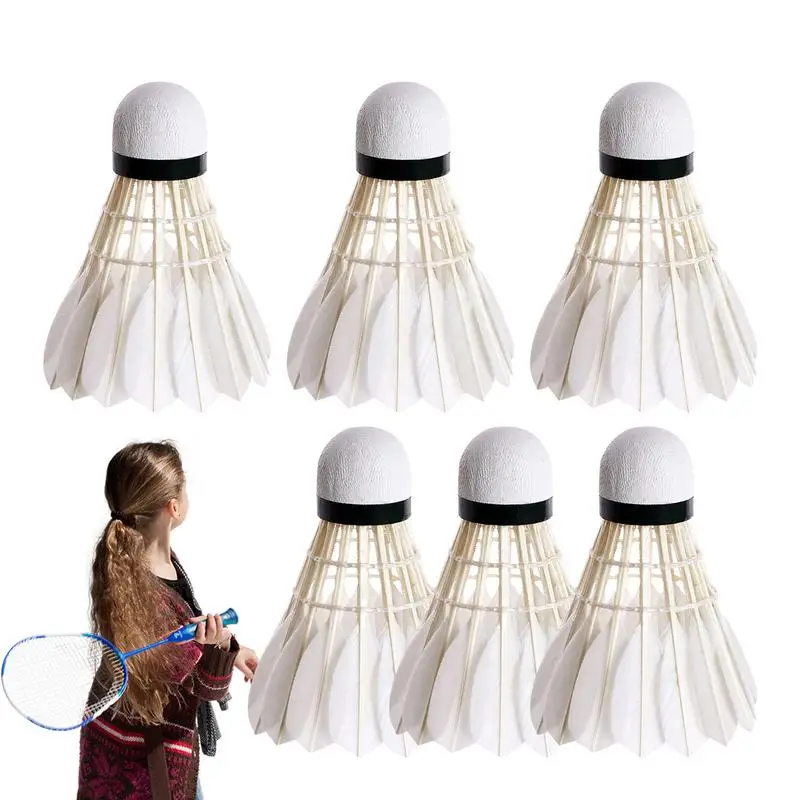 

Badminton Shuttlecocks with Feather Duck Feather, Hard Head Shuttle Balls, Stable High Elastic, Badminton Training Balls