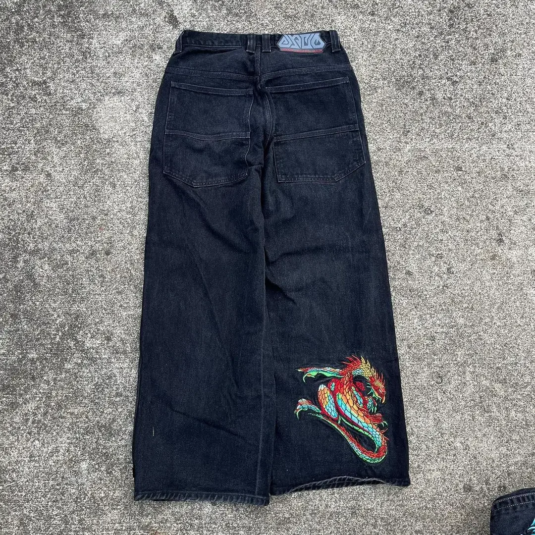 

Винтажные джинсы JNCO Y2K, новинка 2024, в стиле Харадзюку, в стиле хип-хоп, с вышивкой, мешковатые джинсовые брюки для мужчин и женщин, готические широкие брюки с высокой талией