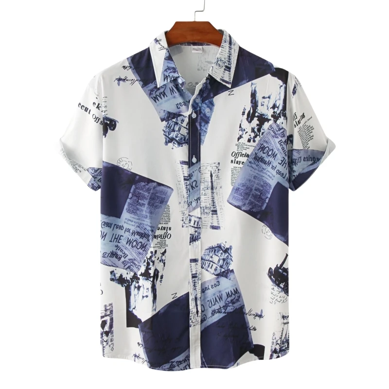 

Vintage Shirt Men Shirts High Quality T-shirts Man Free Shipping Men's Clothing Fashion Blouses Social Luxury Hawaiian Cotton