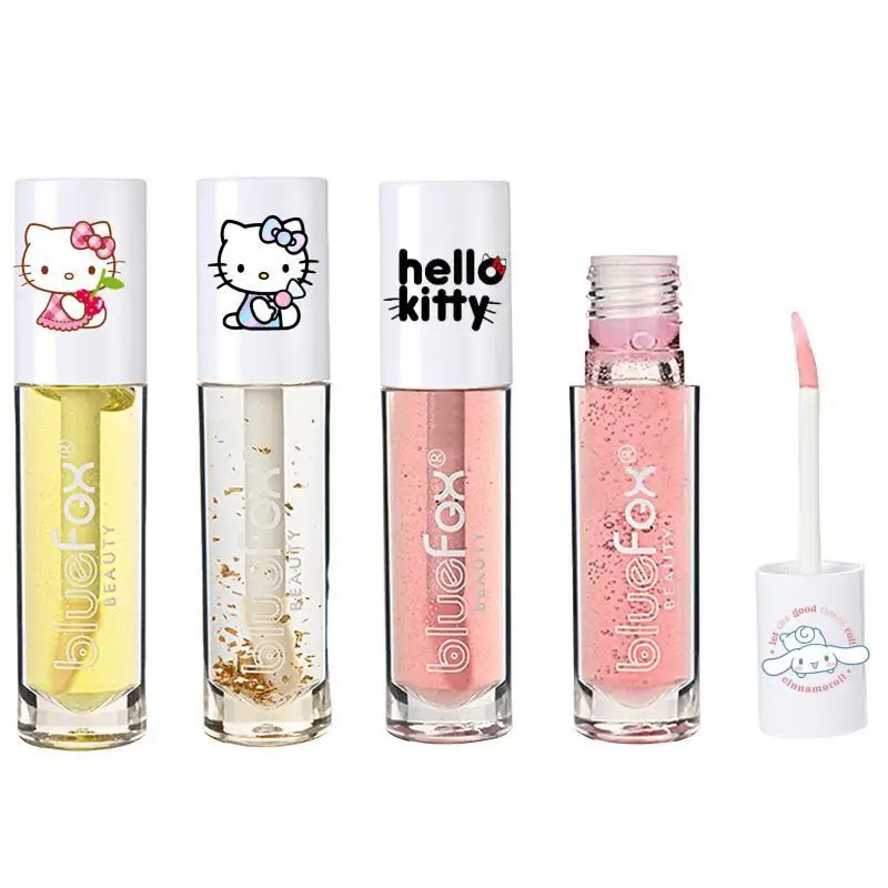 

Губная помада Hello Kitty с аниме-рисунком, блеск для губ Y2K, для девушек, макияж, губы Kuromi, теплый цвет, меняющий цвет, прозрачная глянцевая губа