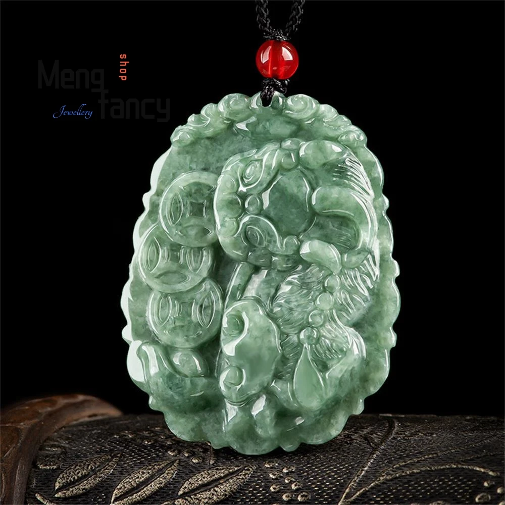Natural A-goods Jadeite Fortune Luck Pixiu Ice Jade Pendant Exquisite Handicraft Mascots Best Selling Charm Fashion Fine Jewelry
Natural A-goods Jadeite Fortune Luck Pixiu Ice Jade Pendant Exquisite Handicraft Mascots Best Selling Charm Fashion Fine Jewelry