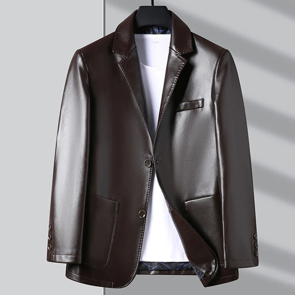 Mens Leather Suit Jacket PU Leather Collar Casual Middle-aged Coat Thick Warm Add Velvet Buttons Suit Collar Casual Jackets Tops
Mens Leather Suit Jacket PU Leather Collar Casual Middle-aged Coat Thick Warm Add Velvet Buttons Suit Collar Casual Jackets Tops