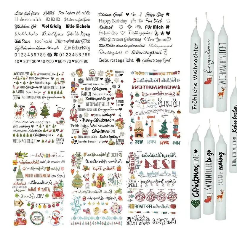 Christmas Candles Stickers Water Slide Foil Christmas Ceramic Stickers Creative DIY Crafts Film Stickers Set 8pcs Christmas
Christmas Candles Stickers Water Slide Foil Christmas Ceramic Stickers Creative DIY Crafts Film Stickers Set 8pcs Christmas