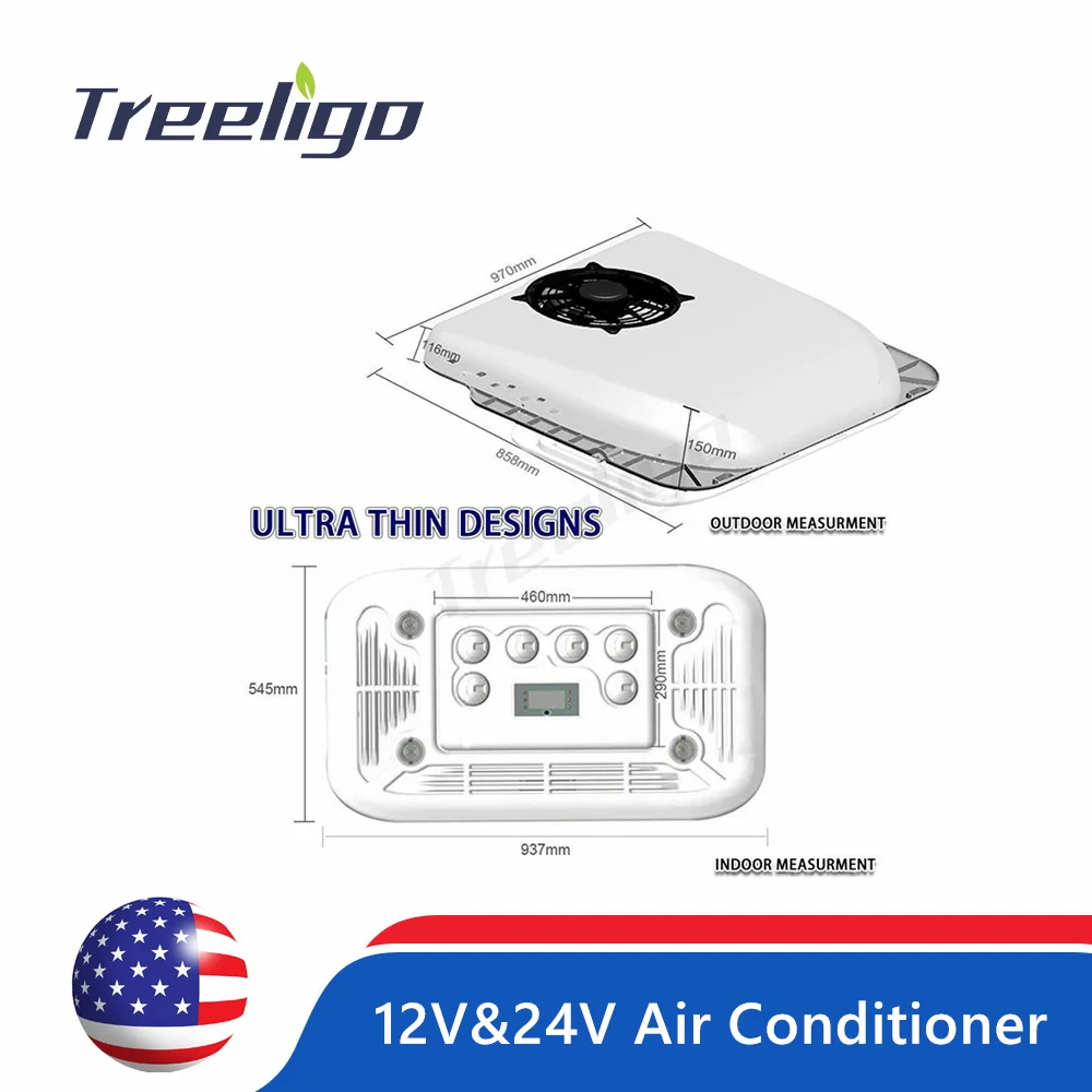 Treeligo Car RV Rooftop Air Conditioner 12V 24V Electric Ceiling Overhead Air Conditioning For Motorhome Camper Van
Treeligo Car RV Rooftop Air Conditioner 12V 24V Electric Ceiling Overhead Air Conditioning For Motorhome Camper Van