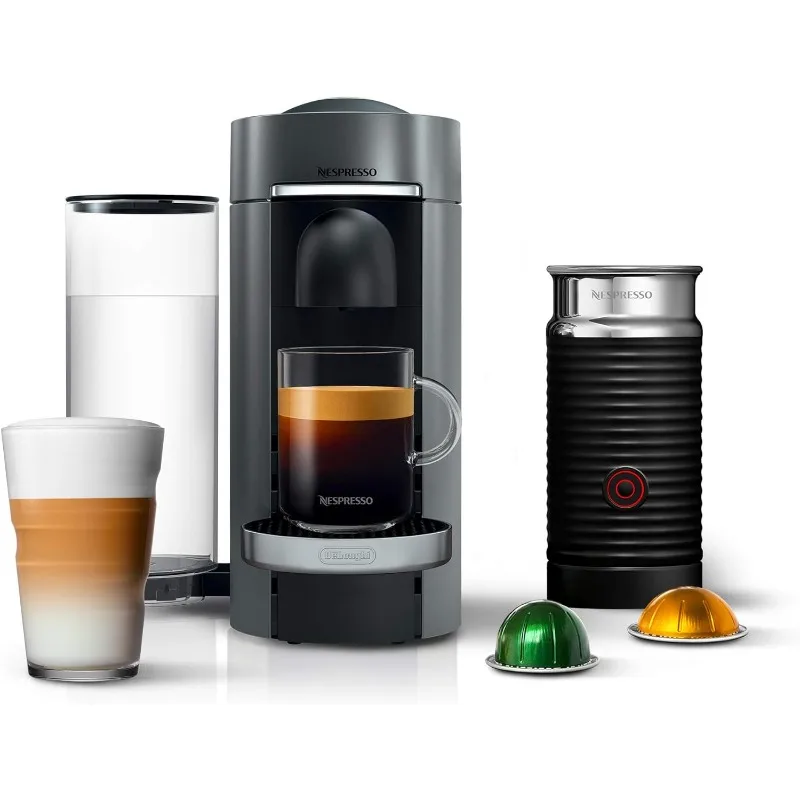 

Nespresso VertuoPlus Deluxe Coffee and Espresso Machine by De'Longhi with Milk Frother, Titan,Gray
