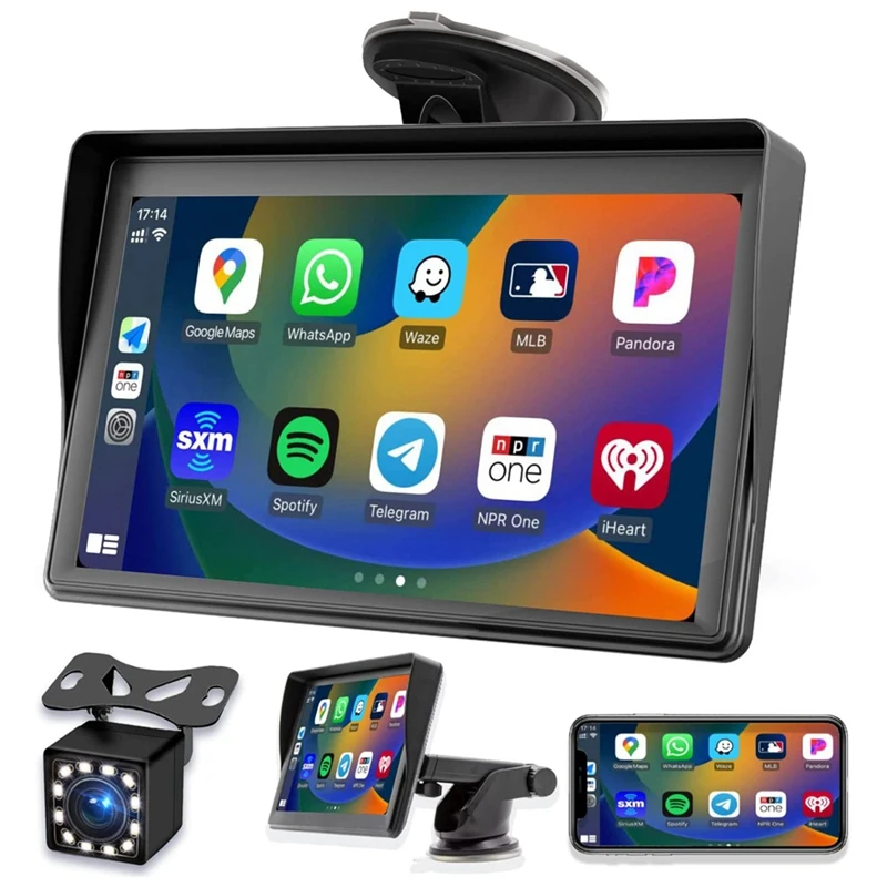 Portable Dash Mount Carplay Display 7In Touch Screen, GPS Navigatin,Bluetooth Car Stereo Radio, Backup Camera, FM Radio
Portable Dash Mount Carplay Display 7In Touch Screen, GPS Navigatin,Bluetooth Car Stereo Radio, Backup Camera, FM Radio