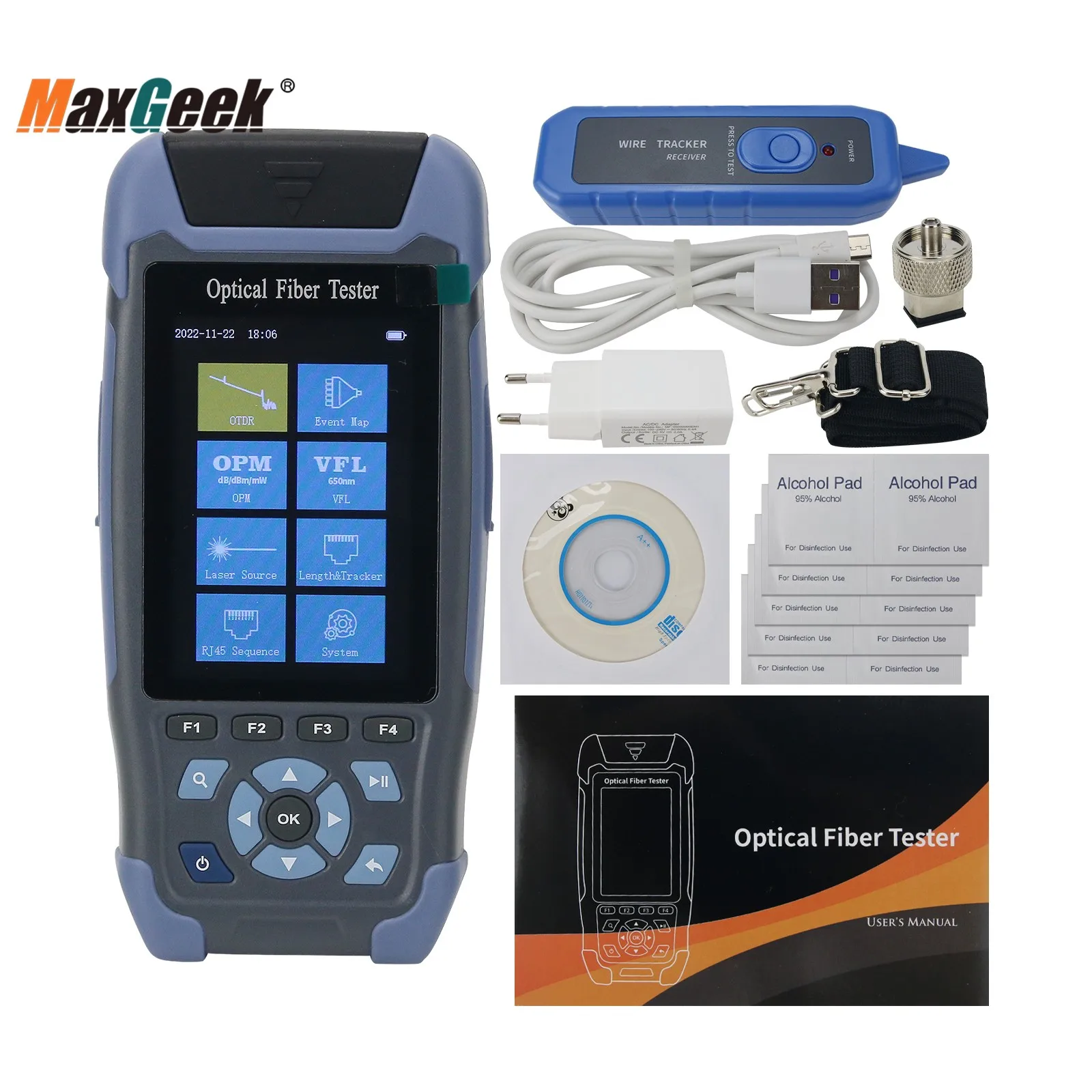 Оптический рефлектометр Maxgeek с временным доменом с OTDR OPM LS VFL RJ45, заказанный тестовый фонарик 1310 нм 1550 нм ± 20 нм
Оптический рефлектометр Maxgeek с временным доменом с OTDR OPM LS VFL RJ45, заказанный тестовый фонарик 1310 нм 1550 нм ± 20 нм