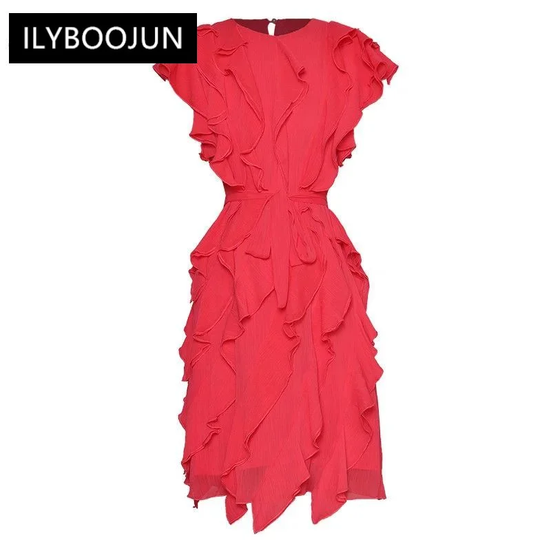 Fashion Designer dress Summer Women's Dress Sleeveless Lace-up Ruffle Chiffon Casual Party Dresses
Fashion Designer dress Summer Women's Dress Sleeveless Lace-up Ruffle Chiffon Casual Party Dresses