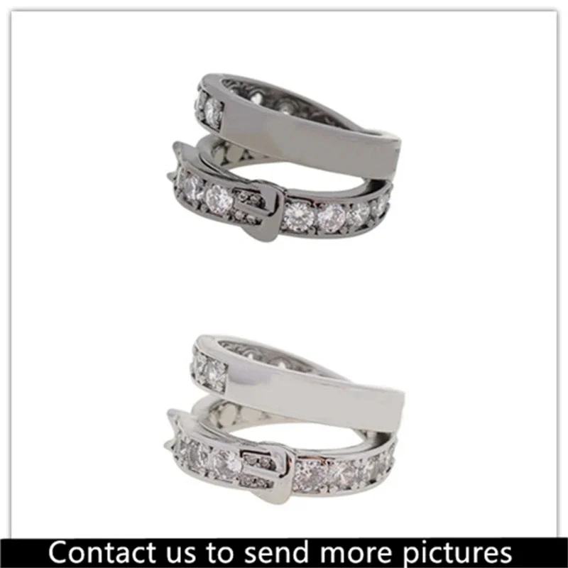 

Double Leather Lead Flash Diamond Saturn Ring Male and Female Couples Ring Punk Style Personality Fashion