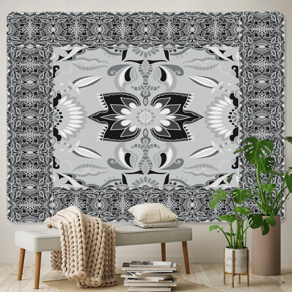 Large black and white mandala home decoration tapestry psychedelic scene Bohemian wall hanging room
Large black and white mandala home decoration tapestry psychedelic scene Bohemian wall hanging room