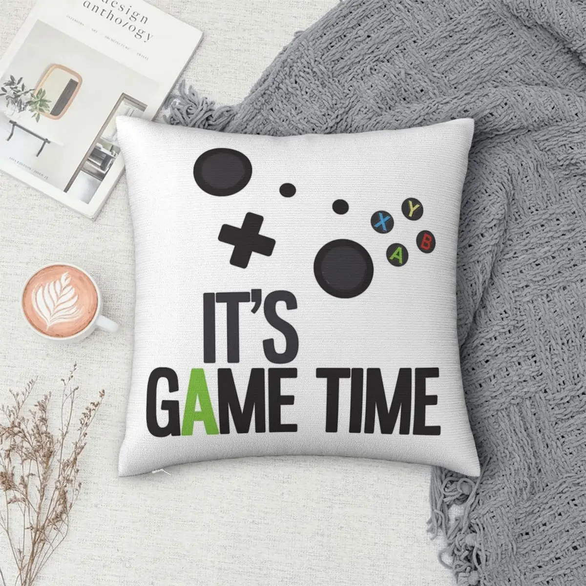 

It's Game Time Pillowcase Polyester Pillows Cover Cushion Comfort Throw Pillow Sofa Decorative Cushions Used for Home Bedroom