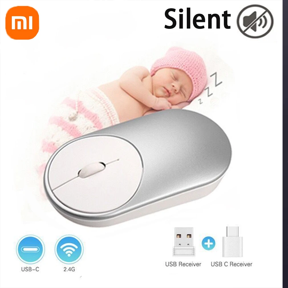 

Xiaomi Original Mi Portable 2 Mouse Optical Silent Bluetooth 4.2RF 2.4GHz 4000DPI Adjustable Dual Mode USB Connect For Laptop PC